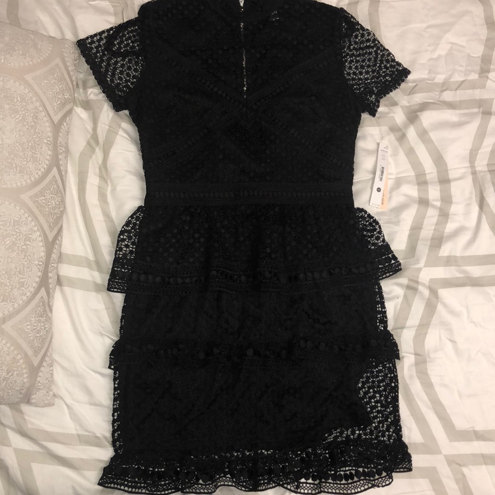 Black lace mid length Dress by “AQUA”